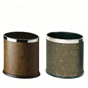 Household and Hotel Leather Bathroom Waste Bins